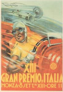 XIII Monza Vintage Grand Prix Motor Race Italian Poster Postcard