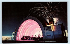 TORONTO, Ont. Canada ~ Beautiful ILLUMINATED BANDSHELL at Night c1950s Postcard