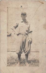 F12/ Baseball Sports RPPC Postcard c1910 Player Uniform Mitt 19