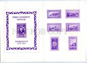 425297 TURKEY 1953 year stamps folding ADVERTISING PAGE