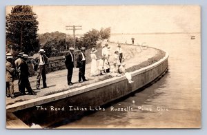 J99/ Russells Point Indian Lake Ohio RPPC Postcard c1920 The Bend 372