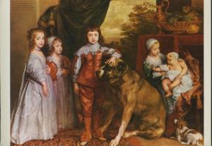 Five Children Of Charles 1 Sir Anthony Van Dyck Art Dogs Unused Postcard C4