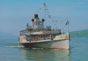 Zurichsee Raddampfer Zurich Stadt Swiss Paddle Steamer Ship Postcard