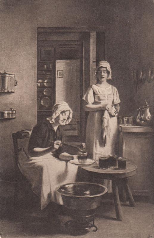 Victorian Jam Treacle Makers Making Postcard