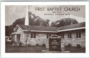 c1970s Whitehall, WI First Baptist Church Litho Photo USPO Cancel Palmer IA A265