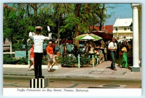 NASSAU, BAHAMAS ~ Bay Street TRAFFIC POLICEMAN ca 1980s  4 x 6 Postcard