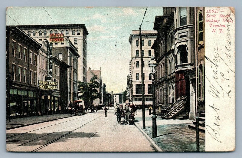 TRENTON NJ STATE STREET ANTIQUE POSTCARD