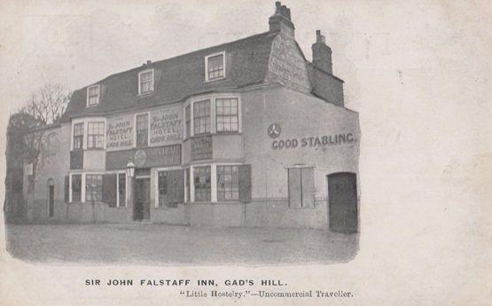 Sir John Falstaff Inn Gads Hill London Antique Postcard