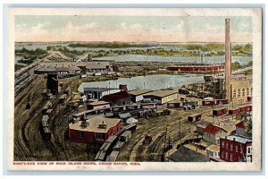 c1910 Birds Eye View Rock Island Shops Exterior View Cedar Rapids Iowa Postcard