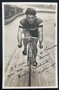 Mint Real Picture Postcard Avanti Martinetti World Champion Cyclist Autographed