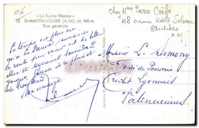 Saint Martin Vesubie - Vue Generale - Old Postcard
