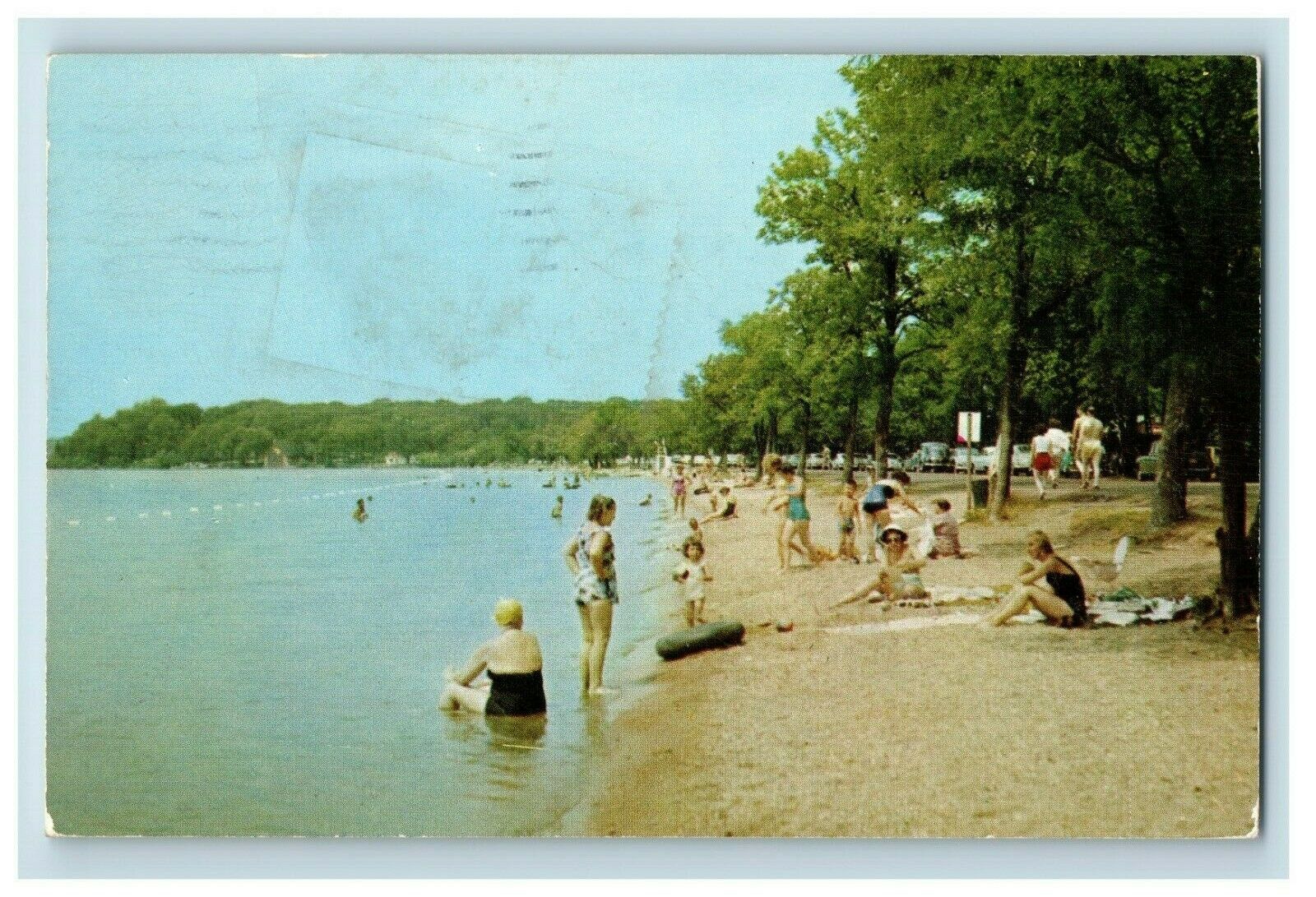 Vintage Bathers, Lake Huron Beach, Port Huron, Mich. Postcard P167 ...