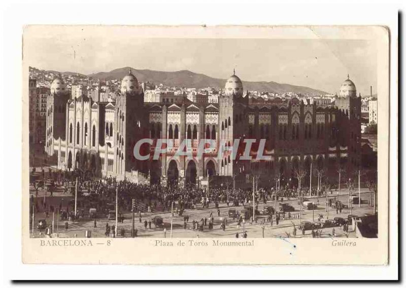 Spain Espana Old Postcard Barcelona toros Monumental Plaza