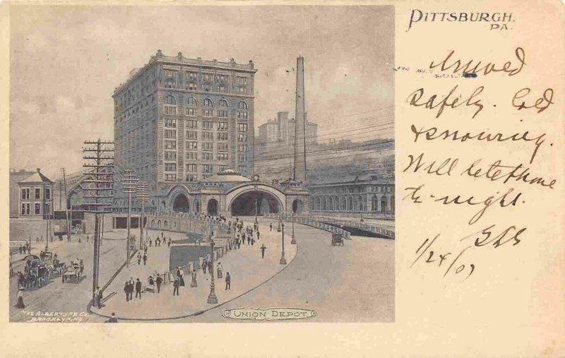 Union Railroad Depot Pittsburgh Pennsylvania 1907 postcard