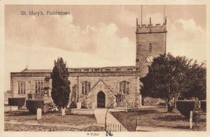 Puddletown Dorset England~St Marys Church~1920s Photo POSTCARD
