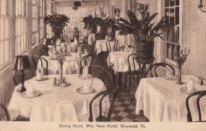 Postcard Dining Porch William Penn Hotel Gwynedd PA