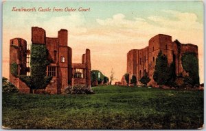 Kenilworth Castle and Mortimer's Tower England Landscaped Grounds Postcard