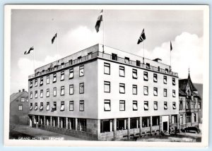 TRØMSO, NORWAY ~ Street Scene GRAND HOTEL Flags c1940s 4x6 Postcard