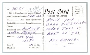 Postcard QSL Radio Card From St. Marys Pennsylvania KLQ-1171 