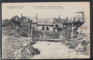 France Postcard - La Guerre 1914-18 - Ham (Somme) - Reparation of a Bridge T6440