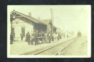 RPPC SPRINGDALE ARKANSAS RAILROAD DEPOT TRAIN STATION REAL PHOTO POSTCARD