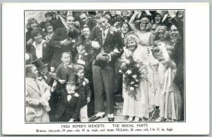 MIDGET BRIDAL PARTY FRED ROPER ANTIQUE POSTCARD