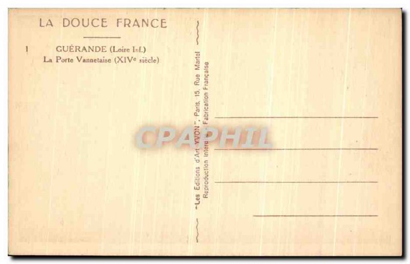Old Postcard Guerande La Porte Vannetaise