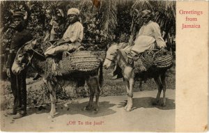 PC CPA JAMAICA, OFF TO THE JAOL, Vintage Postcard (b21588)