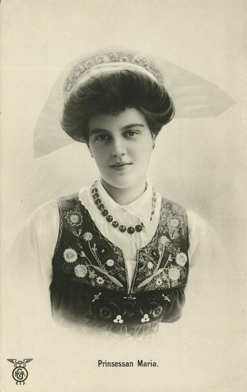 sweden, Princess Maria Pavlovna, Grand Duchess of Russia (1910s) RPPC Postcard 4