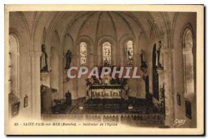 Old Postcard Saint Pair sur Mer Manche Interior of the church