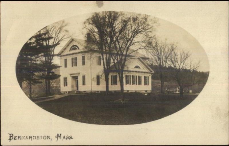 Bernardston MA - Powers Institute - Old School  c1910 Real Photo Postcard