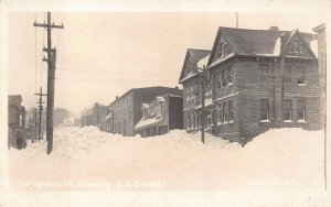 RPPC SPRINGDALE ST. S.A. COLLEGE CANADA SNOWSTORM REAL PHOTO POSTCARD (c. 1930s)