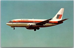 Airplane United Airlines 1st U.S. Carrier to Fly the 737 Aircraft Postcard