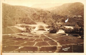 Hollywood California 1940s RPPC Real Photo Postcard Hollywood Bowl by Brockwell