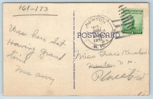 Postcard ME Large Letter Greetings From Old Town Maine Vintage Linen O16