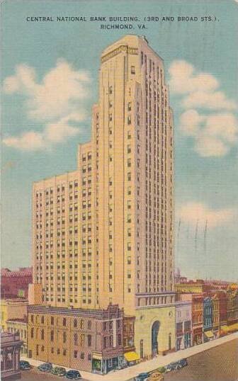 Virginia Richmond Central National Bank Building 3rd And Broad Streets 1941