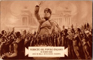 1920 Mint Italy Artist Picture POSTCARD Revolution Plebiscite Benito Mussolini