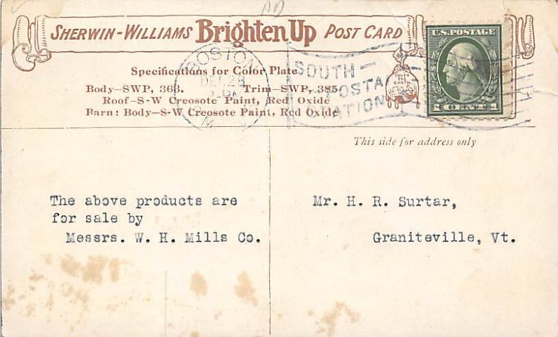 Sherwin Williams Boston, MA, USA Advertising Postal Used Unknown 