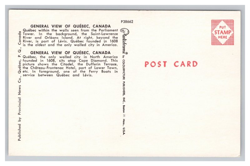 Historic Old QUEBEC Canada Banner Multi View Postcard