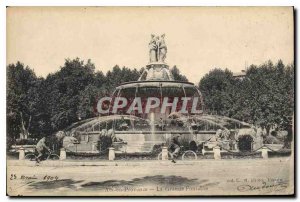 Old Postcard Aix en Provence La Grande Fontaine