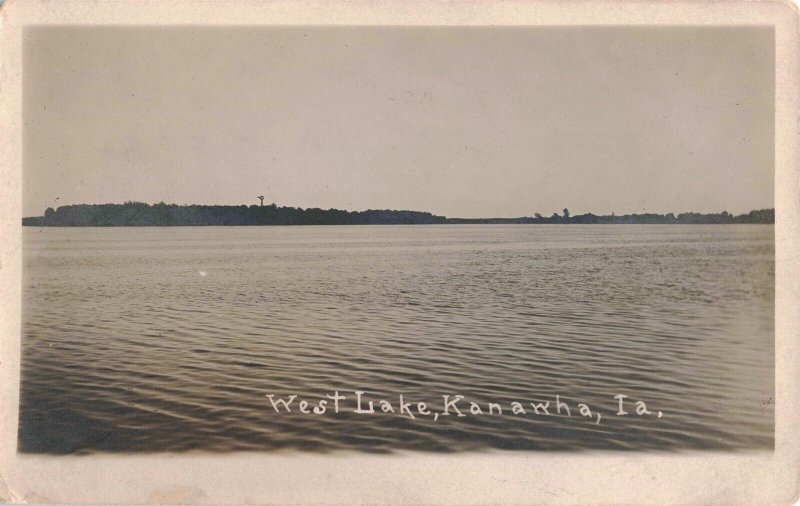c.1904-18 RPPC West Lake Kanawha Iowa Real Photo Postcard 2R4-157 