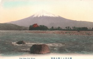 Vintage Postcard 1910's Fuji Mountain and Fuji River Japan JPN