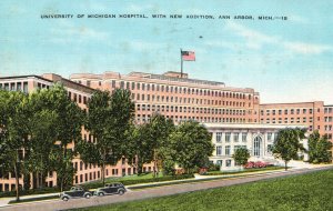 University Of Michigan Hospital Additional Ann Arbor MI Vintage Postcard 1938