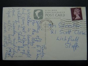 Leicestershire LEICESTER Abbey Park shows Boy with Model Boat c1970's Postcard