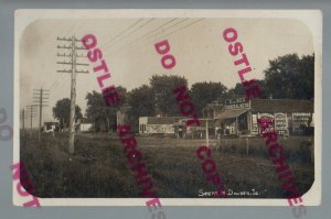 Downey IA RPPC c1910 GENERAL STORE nr Iowa City West Branch 112 PEOPLE Tiny!