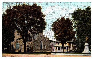 Postcard CHURCH SCENE Cortland New York NY AQ8544