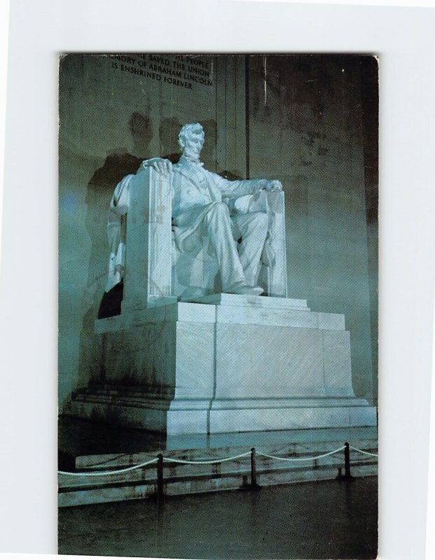 Postcard Lincoln Statue, Lincoln Memorial, Washington, District of Columbia