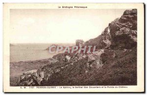 Old Postcard Perros Guirec The Sphinx Trail Douanters and Pointe du Chateau