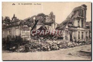 Old Postcard Saint Quentin Army Post