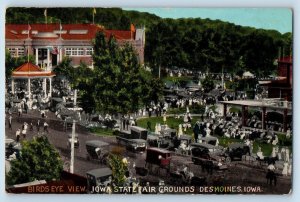 Des Moines Iowa IA Postcard Bird's Eye View State Fair Grounds c1910's Antique